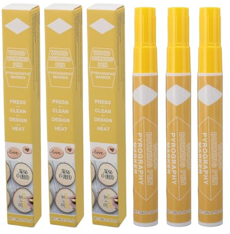 Träbränningspen Kit Pyrografi Markör Set Scorch Tools 3ML för nybörjare Projekt Konstnärliga träunderlägg Skärer Brädor Läderhantverk 3st