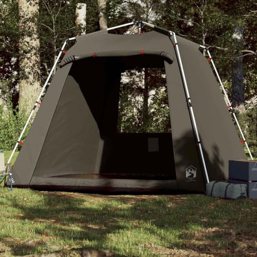 Tienda de campaña para camping, tienda de pesca para 4 personas, color marrón, liberación rápida, tienda familiar para ciclismo y trekking