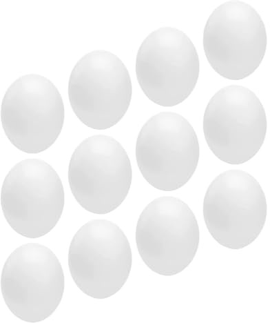YARNOW Œufs Factices en Plastique 12 Pièces pour Supports Délicats et Décoration Graffiti Soi-Même