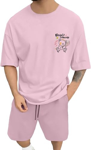 Överdimensionerad sommartröja för män, rund hals, kortärmad, lös, tryck, sport, ledig, streetwear, trendig
