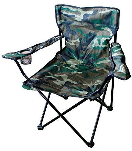Mojawo Chaise pliante pour la pêche/le camping avec porte-gobelet et sac de transport Camouflage