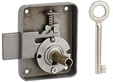 THIRARD - Serrure De Meuble Paris Pour Porte D'ameublement - Droite - Axe 35 Mm - 60 x 70 Mm - Gris - 1 Clé - Coffre Et Pêne Acier - Sécurité Pour Meubles