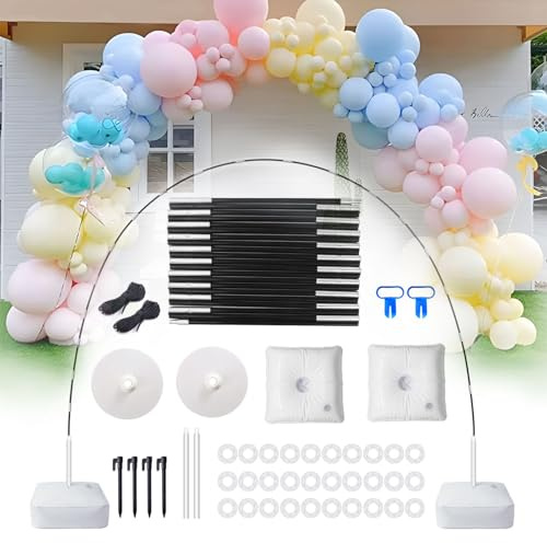 PlusFive Balloon Arch Kit,9FT Tall & 10Ft Wide Adjustable Balloon Arch Stand With Water Base, Balloon Hoop Arch Stand Frame for Wedding Graduation Birthday DIY Party Supplies Christmas Decorations