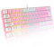 60% Wired RGB Gaming Keyboard, 61 Keys Portable Mini Compact Keyboard with 11 Chroma RGB Backlit, ABS Floating Keycap, Full Anti-ghosting Keys, USB Mechanical Feel Keyboard for PC Windows Pink White