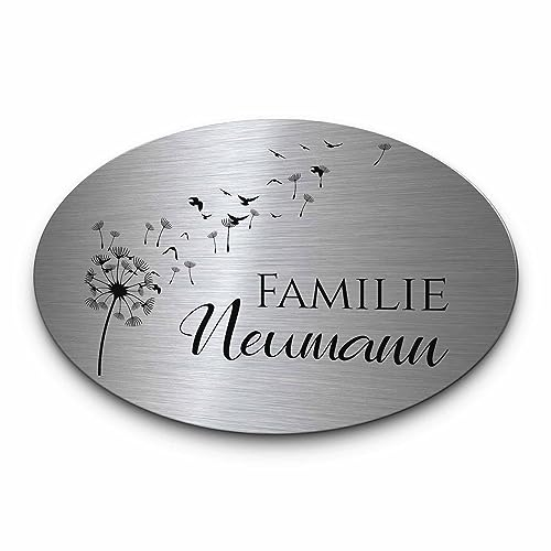 Moderne Edelstahl Namensschilder mit Gravur - ideales Türschild oder Briefkastenschild - verschiedene Größen & Motive - wetterfeste Schilder selbst gestalten - für Briefkasten Haustür Wohnungstür