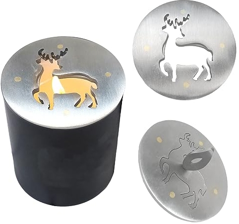 Spegni Candele in Acciacio Inox, Coperchio per Candela Moose，Strumenti per la Cura delle Candele può Spegnere in Sicurezza Gli Stoppini delle Candele per Feste, Ristoranti, Cene, Casa(Ø55mm
