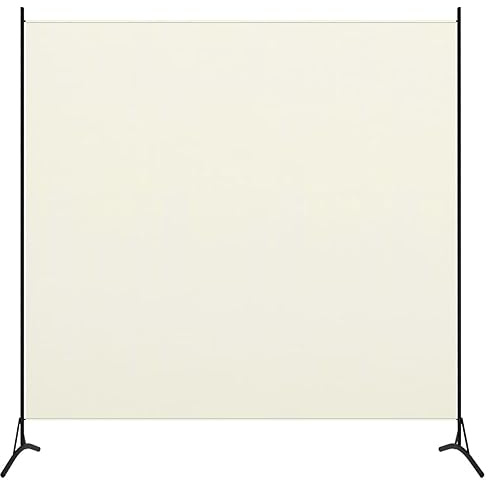 Homgoday Biombo de 1 panel blanco crema 175 x 180 cm, separador para ambientes biombo de interior, separador divisorio paneles divisores para interiores casa