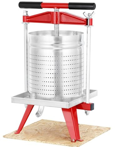 4 Gallon / 15L Mosakar Fruit Apple Press. All juice contact parts are AISI 304 Stainless Steel. Grape Wine Cider Press for Home Use