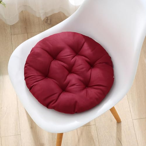 YOUGANG Set di 2 cuscini rotondi per sedie da interni ed esterni, per sala da pranzo e cucina, 30/40/45/50 cm, cuscini rotondi per pavimento, comodi cuscini per sedile auto (rosso, 40 cm)