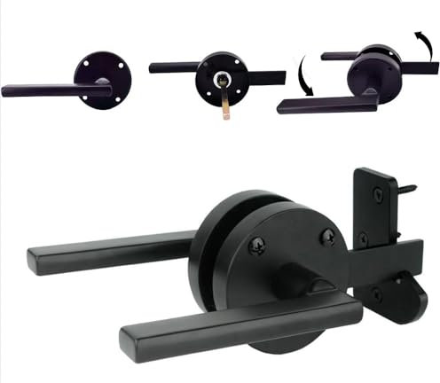 Gate Latch for Wooden Fence Double Side Gate Latch Heavy Duty Swinging Door Latch Gate Hardware for Outdoor Fence, Wooden Gates, Pool Gate, Backyard, Gardens (Suitable for Left-hinged Doors)