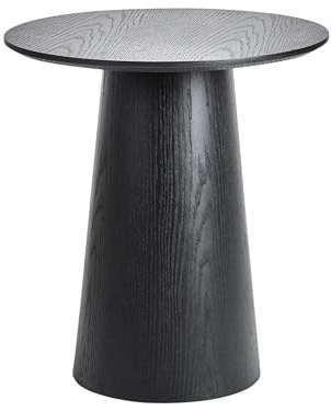 Beliani Mesa Auxiliar Tablero de MDF chapada diseño Moderno 50 x 50 cm Negro Wando