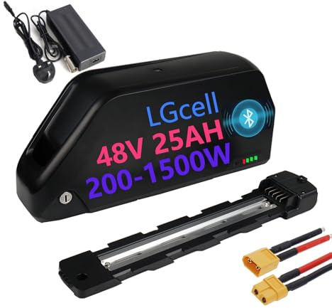 Ebike battery 48V 25AH (LGcell) with Bluetooth control on your phone, Electric bike battery for 48V max 1500W 1000W 750W 500W motor