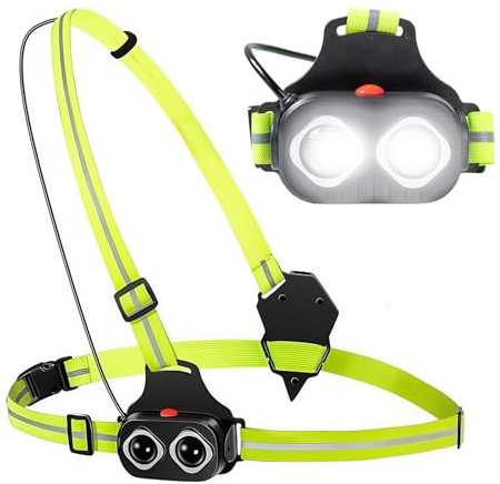 BORDEAG Lampe Course À Pied, 350 Lumens, USB C Rechargeable, XPG-Leds, Éclairage Pour Course, Lampe Running Pour Jogging Camping Extérieur