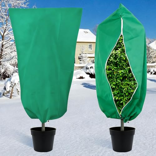 Diealles Shine Telo per Piante Inverno Antigelo, 2 Pezzi 180 x 120 CM 80 g/m² Copertura Piante Inverno, Resistente agli Strappi Protezione Piante Inverno, Telo Protezione Piante Inverno con Cerniera