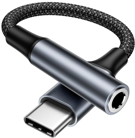 USB C till 3,5 mm Jack-adapter,USB C Jack-adapter Nylon Audio Adapter | USB C Jack-kontakt Adapter Kompatibel med iPhone 17 16 15 Pro Max Plus,Samsung, Pixel,iPad Pro/Air/Mini,Huawei,Xiaomi
