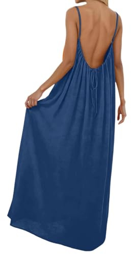 Vestiti Estivi Donna Lunghi Cotone Mare Curvy da Spiaggia Abito Tropicale Boho Carino Floreale con Spalline Sottili Casual Stampato Abiti alla Moda Estivo Spiaggia Vacanze Prendisole XXL 3XL 4XL 5XL