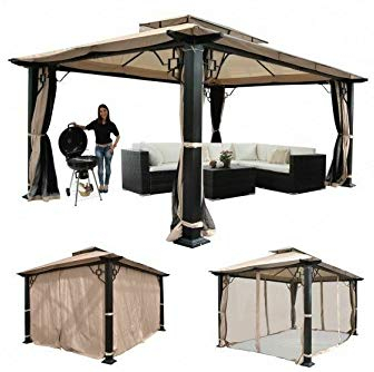 Garten Pavillon Pergola 4,5x3,5m Moskitonetz Gartenzelt Partyzelt Alu Gestell