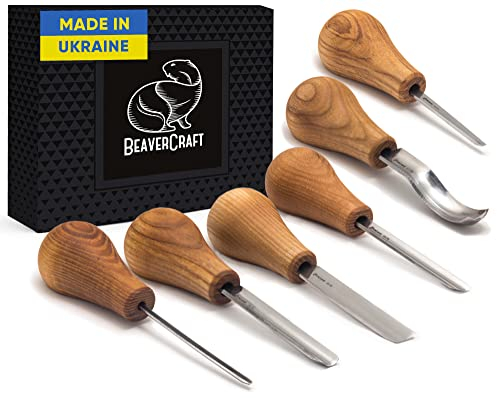 BeaverCraft Attrezzi per intaglio del legno SC05 Kit per intaglio del legno Coltello per intaglio del legno Strumenti per intaglio del legno Sgorbie per intaglio del legno Scalpelli per legno