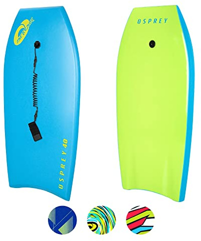Osprey Tabla de Bodyboard de 40 Pulgadas para Adolescentes y Adultos, Tabla Ligera con Correa, núcleo Duradero para Surf y bodysurf, Azul Oscuro