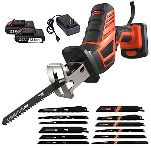 Sega a Gattuccio a Batteria, Sega Universale da 21 V con Batteria, Sega Senza Spazzole e Senza Batteria, Leggero e Compatto, Sega a Gattuccio a Batteria per Tagliare Legno, Metallo,2 battery