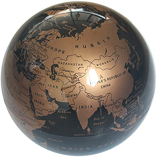I-Total CM3315 Globo rotante metallizzato - Mappa del mondo - Rotante - Globo della terra rotante