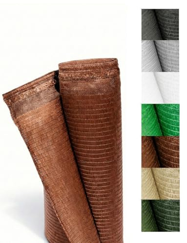 Jardin202 - Malla de Ocultación 110g/m² Premium | Sombreo y Privacidad para Jardín, Vallas, Patios y Terrazas | Protección UV | 2 x 50 Metros (Marrón)