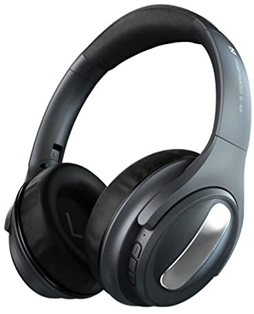ANC Active Noise Cancelling Over-Ear Auriculares Apt-X Low Latency Bluetooth 5.0 Inalámbrico Plegable Hi-Fi Stereo Deep Bass Auriculares con Micrófono, para Deportes/Juegos,Gris