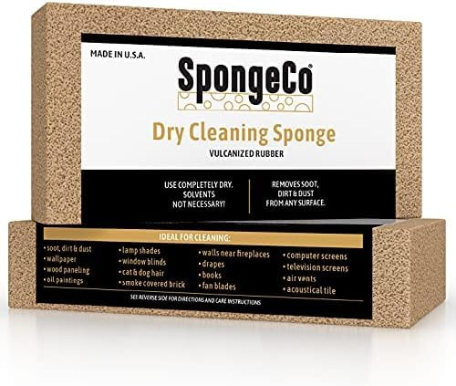 SpongeCo - Dry Cleaning Soot Eraser Sponge - Pet Hair, Smoke, Soot, Dust and Dirt Remover - 3x6 Double, One Unit (3 Pack Single)