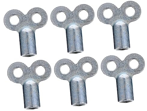 DOITOOL 6pcs Exhaust valve key heater bleed keys plumbing bleeding key utility key metal water key socket wrench cabinet tools Square hole key Air plumbing key air outlet Zinc alloy sleeve
