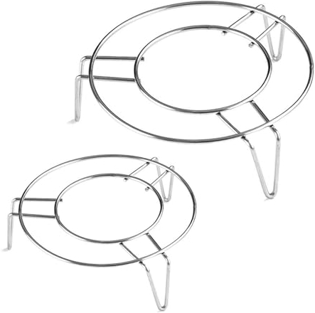 AYNKH 2pcs Round Steam Rack in acciaio inossidabile 5 pollici 7 pollici Multi - Uso Cottura Griglia - Pane per friggitrice ad aria, Microonde, Vapore, Pentola a pressione Accessori da cucina