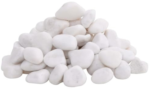 vidaXL Polerad småsten 10 kg vit 2-5 cm, småsten, dekorationsstenar, stenar för landskapsarkitektur, småstenar, trädgårdsstenar