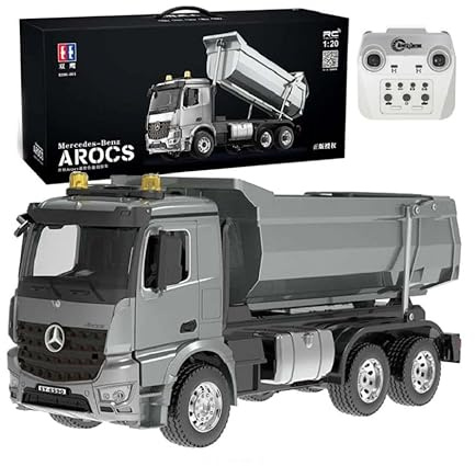 COIL RC, camion RC, radiocomandato, radiocomandato, autocarro ribaltabile, E590-003, 1:20, frequenza: 2,4 GHz, radiocomandato, luce, suono, 45 x 19,8 x 16 cm, dai 6 anni, grigio