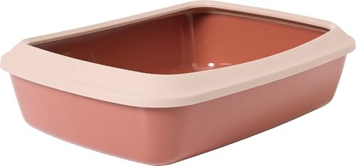 lettiera gatto chiusa - Savic Iriz - rosa - aperta - con bordo - pratica e igienica - 42 cm