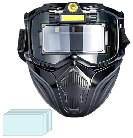 Maschera da Saldatura Auto-Oscuraente | Maschera Da Saldatura Regolabile A 3 Livelli Di Illuminazione - Casco da Saldatore UV Resistente,Per Industria Costruzione Officina Metalli