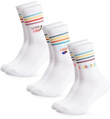 Occulto Skolbarn Tennis Strumpor pojkar & flickor 3 Pack (modell: School) skolbarn 31-34