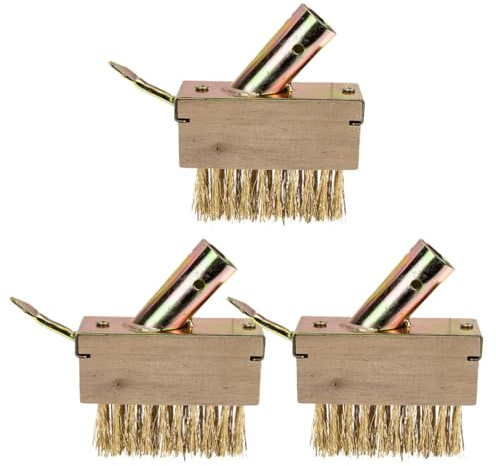 ANDRESLAD Spazzola per Diserbo in Acciaio per Giardino 3 Pezzi, Utensile Manuale per Rimozione Muschio e Pulizia Fessure Vialetti Esterni Setole Resistenti e Testina Gancio
