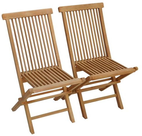 Happy Garden Set di 2 sedie da Giardino Pieghevoli in Teak Lombok.