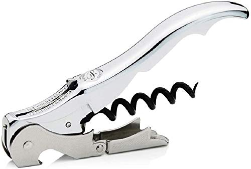 PULLTAP'S GENUINE Slider Boss 150 Professioneller Kellner-Korkenzieher, Chrom und Edelstahl, hergestellt in Spanien, mit doppeltem Gelenkhebel, Cuttermesser und Flaschenöffner
