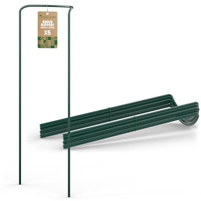 GardenGloss Buskstöd Av Belagt Stål (5 Stycken) - Halvrund Perennhållare 100cm X 40cm - Blomstöd För Hortensior Och Rosor - Stöd För Växter Av Stål