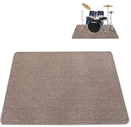 PPGE Schlagzeugteppich Schallschutz Teppich Schlagzeug Schlagzeug rutschfeste Matte Trommel Teppiche Schalldämmung Klavier Matte Drum Teppich Schallschutzmatte Boden (Size:170×130 cm,Color:Braun)