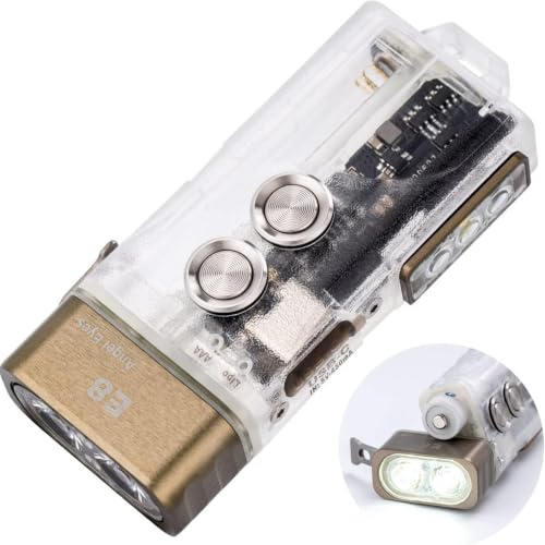 RovyVon E8 Dual Power EDC Flat Flashlight Rechargeable, Fits AAA Battery