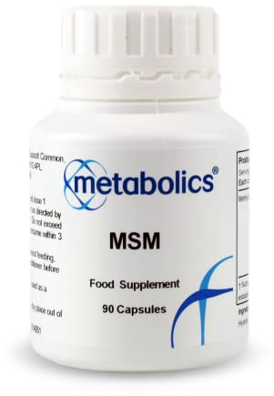 Metabolics MSM Capsules (Pot of 90) | 600MG Per Capsule Methyl Sulfonyl Methane- No Additives & Made in The UK