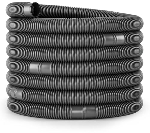 poolomio® Poolschlauch 32mm / 12m Schwarz | Flexibler Solarschlauch für Poolpumpe, Poolheizung & Solarmatte | Druckstabiler 1 1/4 Zoll Pumpenschlauch UV-Beständig | Saugschlauch Made in Germany