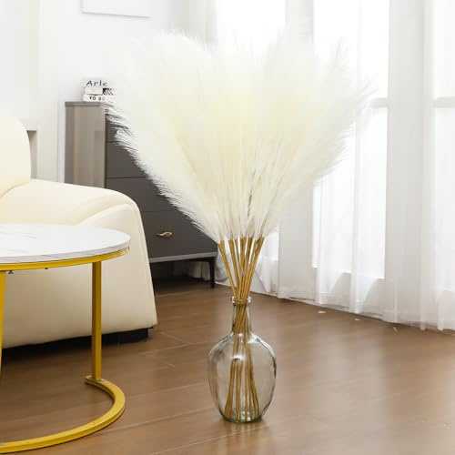 Wttisel 8 st 109 cm vitt pampasgräs fluffigt – högt falskt pampasgräs dekor konstgjort pompas gräs för golv vas fyllning bröllop boho hem baby shower mors dag dekoration