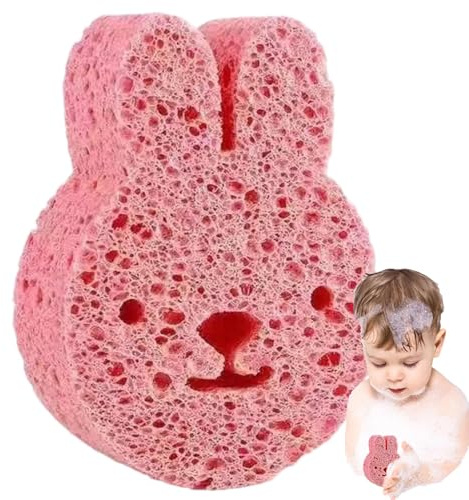 Esponja de baño para bebés, Esponja de baño para niños pequeños, Depurador de gel de baño con esponja de pulpa de madera, Bonito cepillo de ducha, producto para eliminar la piel muerta, frotador