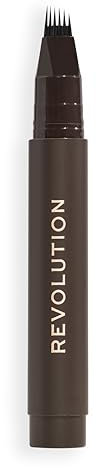 Revolution Instant Brow Hair Pen, Applicatore di Precisione per Tratti Sottile Effetto Pelo, Matita per Sopracciglia Lunga Tenuta, Marrone Scuro, Vegan & Cruelty-Free, 1,8 ml