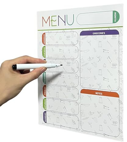 Carte à Sec Magnétique Pour Réfrigérateur - Planificateur De Réfrigérateur | Feuille De Tableau Magnétique Et Sec Pour Réfrigérateur De Cuisine | Planificateur De Liste De Contrôle De Planificateur De