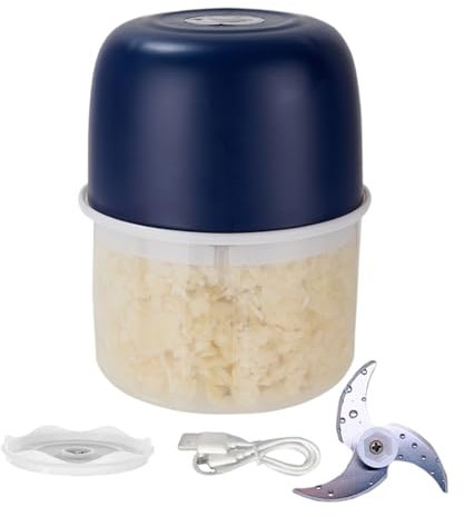 ETUCYNG Tritatutto elettrico per aglio - trituratore e pressa per cipolle, dispositivo multifunzione portatile automatico per preparare alimenti per bambini, verdure, cipolle e in cucina