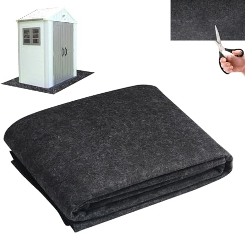 Outdoor Storage Shed Floor Mat, Black Felt Waterproof Dustproof Shed Flooring Mat, Washable Thickened Soft Patio Furniture Anti-Slip Pad, Protect Sheds Flooring from Wear/Liquid/Dust/Oil (3 x 5 FT)