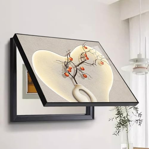 HARELA Coperture Decorative per Scatola dei fusibili, Copertura per Quadro Elettrico, Quadro in Porcellana di Cristallo, Pittura Decorativa per scatole Decorative(Black C,80x60cm/31.5x23.6in)